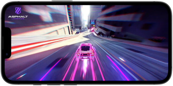 Un juego de carreras en la pantalla de un iPhone 17e