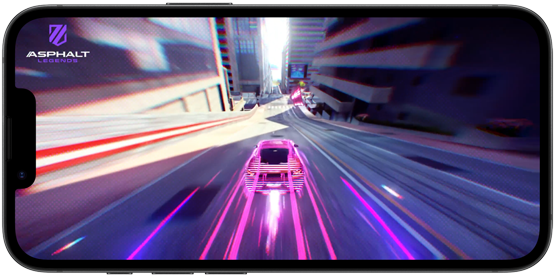 Un juego de carreras en la pantalla de un iPhone 17e