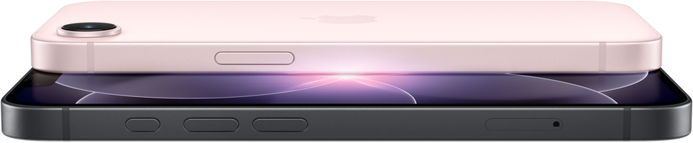 iPhone 17e horizontal rosa y negro