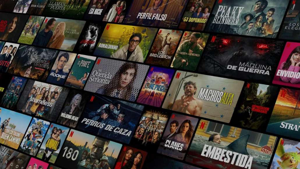 Mosaico de series y películas de Netflix
